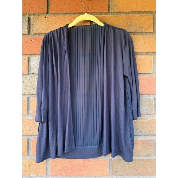 Moussy‎ Shear Pleated Cardigan Open Neutral Minimalist | Blue | One Size - Picture 1 of 14